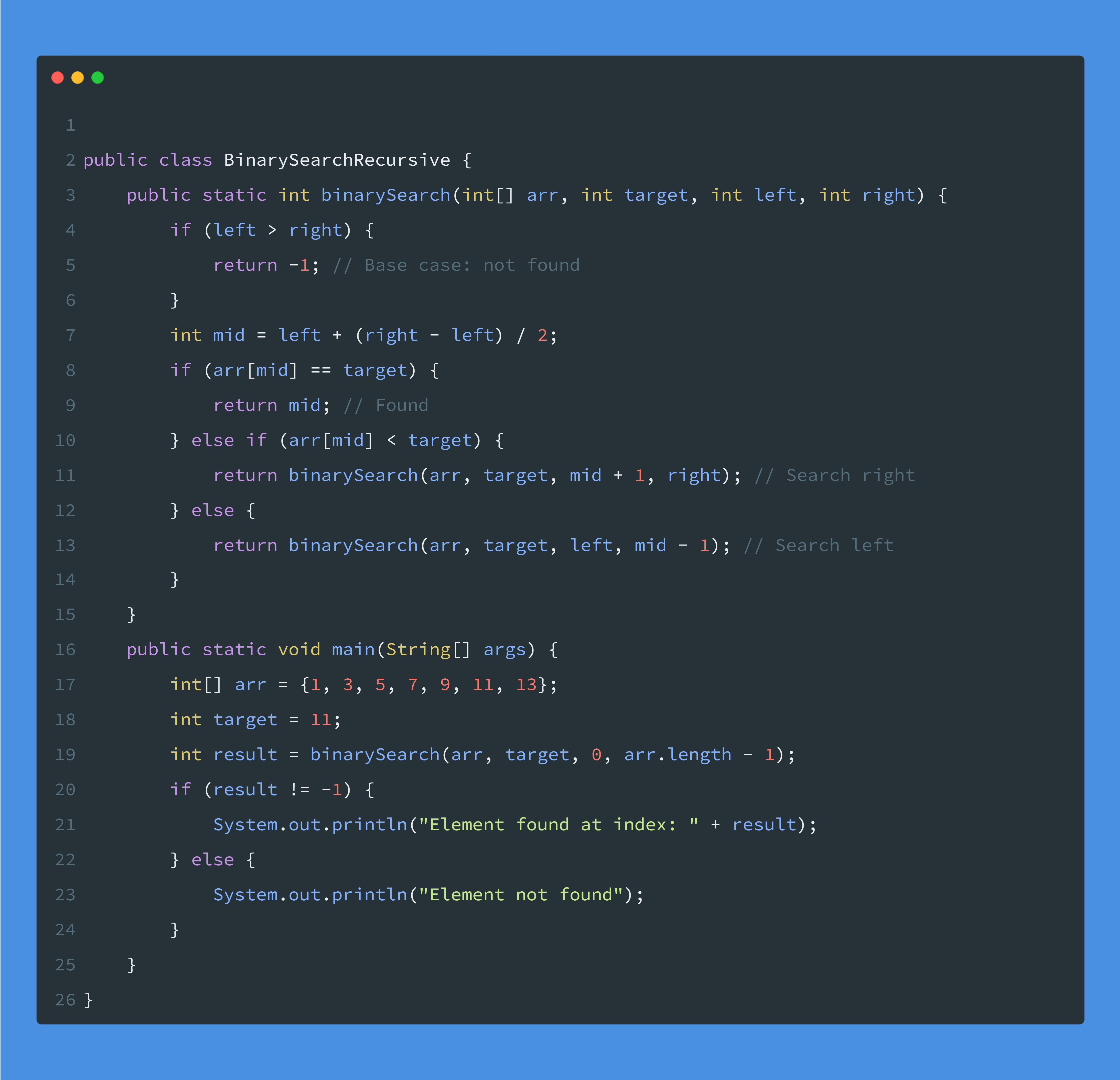 Binary Search Recursive